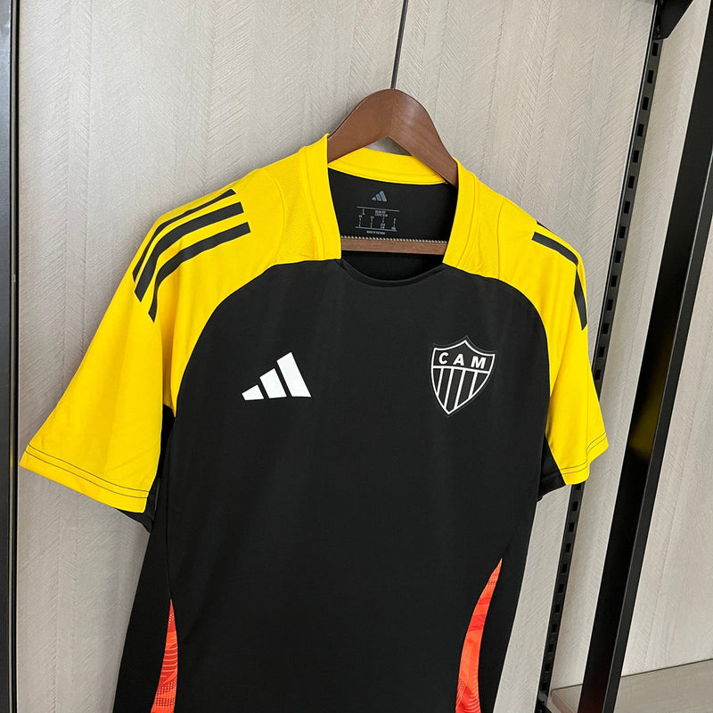 Camisa Atletico Mineiro Treino Tiro 24 Adidas Torcedor - Preta e Amarela